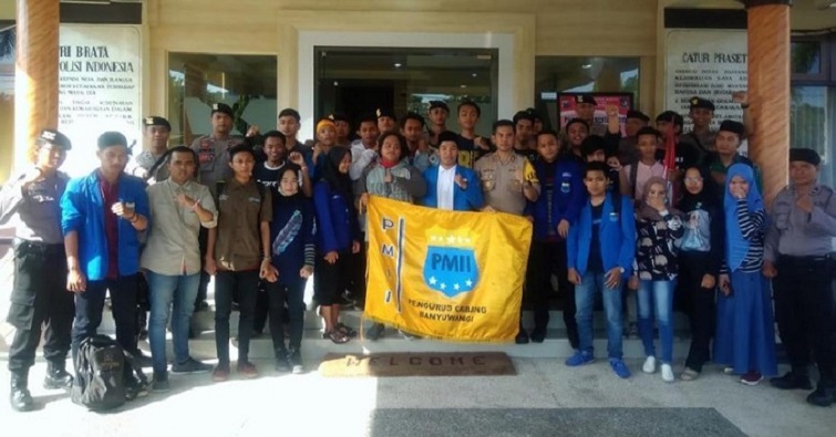 Polres dan PMII Banyuwangi (Foto: Ardian Fanan)