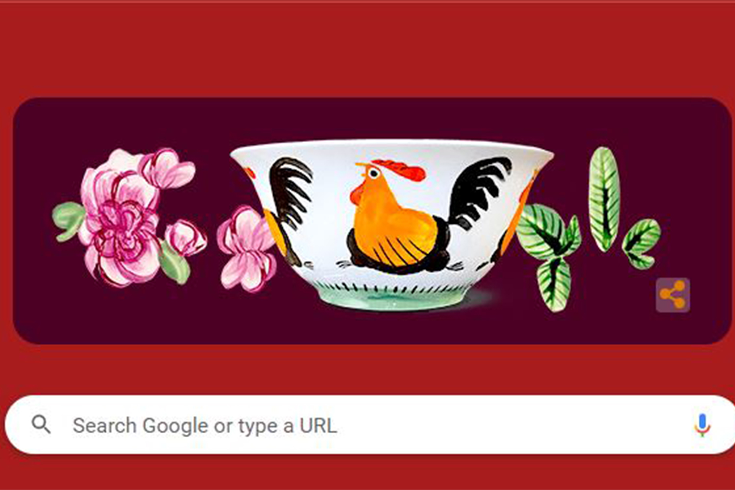 Mangkuk Ayam Jago, Menjadi Hadline Google Doodle Hari ini