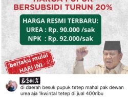 Harga Pupuk Subsidi Turun 20 Persen, Warganet Masih Keluhkan Harga di Atas HET