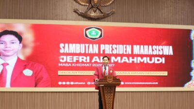 Dari Mimbar Pelantikan, Presiden Mahasiswa STIH Zainul Hasan Soroti Keberanian dan Keberpihakan