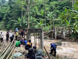 Dua Kali Diterjang Banjir, Warga Tiga Dusun di Krucil Bangun Lagi Jembatan Secara Swadaya