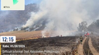 Blok Bantengan Dilalap Api, Kebakaran TNBTS Capai 10 Hektare