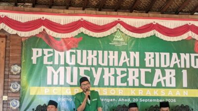 Pengurus PC GP Ansor Kraksaan Dikukuhkan, Gus Afi Ingatkan Pentingnya Organisasi yang Terorganisir